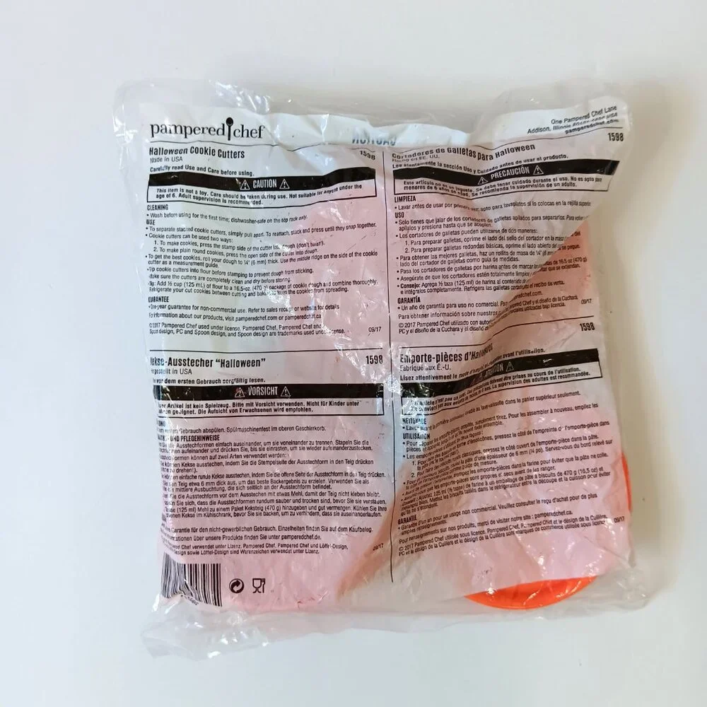 Pampered Chef Set of 7 Orange Round 3.5